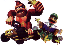 Donkey Kong gets Luigi with a banana!